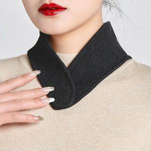페이크 카라 버튼 넥워머 블랙_MC