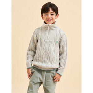 [BEANPOLE KIDS]케이블 반집업 스웨터  그레이