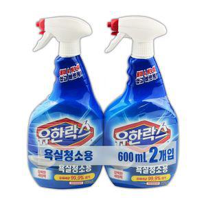 유한락스 욕실청소용 600ml 2P O 다목적세제 주방 찌든때닦기 물때제거제 변기세정제 바닥청소