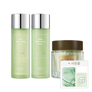 김정문알로에 모이스트 안티에이징 기획(카밍 토너, 130ml, 1개+카밍 에멀젼 130ml, 1개+안티에이징크림S, 1개) + 증정(피토 그린 앰플 마스크팩, 1매+안티에이징 크림, 2ml, 2개)