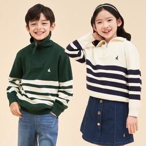 [빈폴키즈] 24SS 스트라이프 반집업 스웨터 (2종 택1)