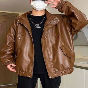 남자 항공 점퍼 캐주얼 가을 커플 라이더복 루즈핏 상의 바람막이 재킷 빈티지 가죽 코트 젠3