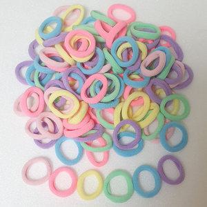 얌뚱이 소소면링 100개+100개 머리끈 세트 미니 무매듭 선물 파우치 강아지  여아 대용량 도넛링 마카롱 여아 어린이 예쁜 안아픈 아동