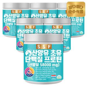 [결제단10%]순수식품 산양유 초유 어린 피쉬 콜라겐 단백질 프로틴 쉐이크 280g x 6통 / 파우더 분말 가루