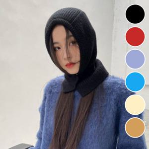 여자 후드 목도리 바라클라바 후드넥워머 클라바 넥워머 단추 니트바라클라바