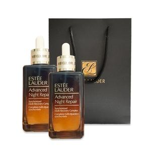 [해외직구] 에스티로더 어드밴스드 나이트 리페어 갈색병 세럼 100ml + 100ml 기프트 세트 (쇼핑백 포함)