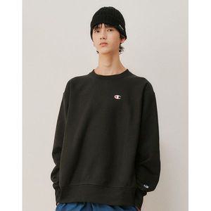 [하프클럽/챔피온]Champion 남녀공용 C로고 Reverse Weave  기모 크루넥 블랙 CKTS2F307BK