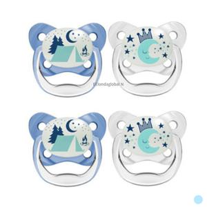 닥터브라운 야광 노리개 젖꼭지 쪽쪽이 블루 2단계 4P