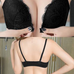 튼튼한 앞후크브라 노와이어 여름 앞지퍼 패드일체형 브라
