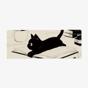 검정잉크 고양이 마우스장패드 L 2XL 데스크매트
