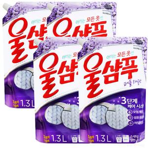 애경산업 울샴푸 퍼플 라일락 리필 1.3L 4개