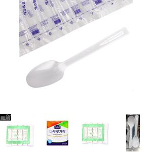 현대물산 아이존 일회용 수저 100개 1봉/업소용/대용량/플라스틱/도시락/숟가락/개별/식당/업소/1회용