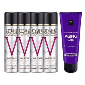 더마클라센 볼륨짱짱 흑채 자연갈색 120ml x4 + 미쟝센 에이징케어 트리트먼트 180ml