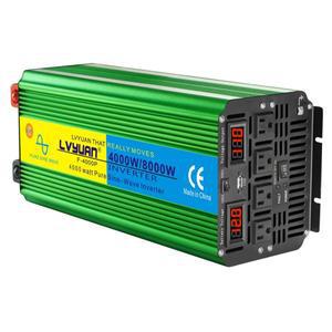 순수 사인파 인버터, 전압 변압기, 리모컨 스마트 태양 에너지 배터리 4000W, AC110V, 127V