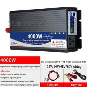 순수 사인파 인버터, 220V 전원, 태양광 자동차 인버터, USB 컬러 스크린, 다중 디스플레이, 3000W, 4000W,