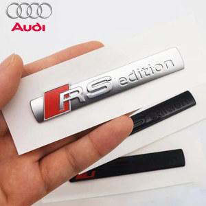 3D ABS 크롬 블랙 로고 RS 에디션 엠블럼 실버 자동차 펜더 배지 스티커 아우디 A3 A4 A6 A7 Q3 Q5 Q7 TT S3 S4 S5 RS3 RS4 RS5