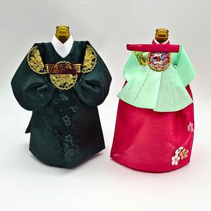 한국 전통 기념품 한복 와인 술병 커버 주머니 외국인 선물