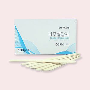 이지케어 일회용 멸균 나무설압자(100개입) 스파츌라 혀누르개 진료 검진 병원용