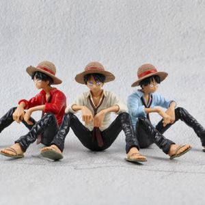 원피스 만화 루피 시트 스타일 입상 PVC 모델 피규어 장난감 컬렉션 인형 몽키 D 선물 4 종 9cm