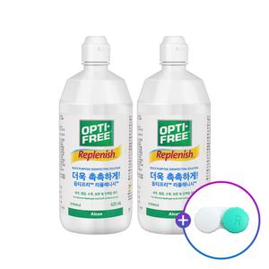 알콘 옵티프리 렌즈세척액 리플레니시 420mlx2개렌즈케이스