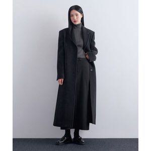 무신사 스탠다드 MUSINSA STANDARD WOMAN 우먼즈 캐시미어 블렌드 타이디 맥시 코트 [차콜 그레이] MWDCT90