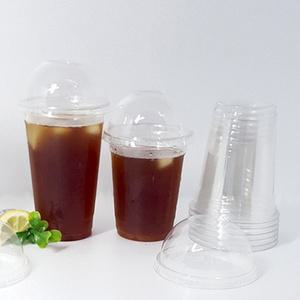 국내산 쿨러아이스컵 14온스 10P 컵+돔뚜껑 커피컵 투명컵뚜껑 PET투명컵