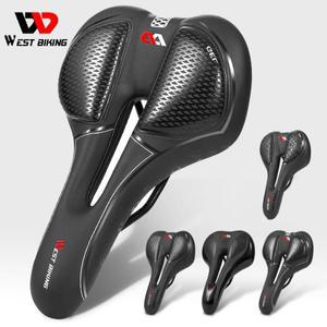 WEST BIKING 자전거 안장, 인체공학적 쿠션, 부드러운 PU 통기성 안장, MTB 로드 바이크 안장, 산악 자전거
