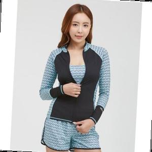 쿠기 여자 수영복 레쉬가드 쿨링 비치웨어 세트 4p 여성 실내