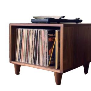 받침대 LP 진열대 레코드판 테이블 높이90CM 정리대 호두색 캐비닛 수납장 턴테이블