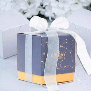 리본 별이 빛나는 하늘 사탕 상자 웨딩 파티 호의 선물 베이비 샤워 생일 초콜릿 포장 장식 50