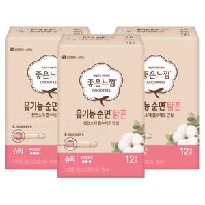 좋은느낌 유기농 탐폰 슈퍼 12P X 3팩