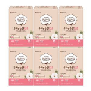 좋은느낌 유기농 탐폰 슈퍼 12P X 6팩