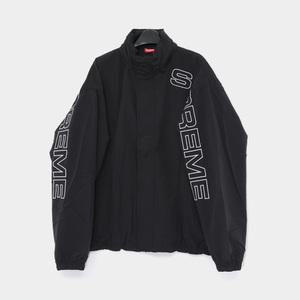 슈프림 자수로고 스펠아웃 트랙 남성 자켓 FW24J70 BLACK