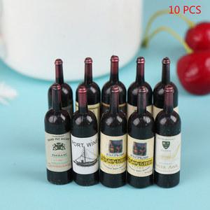 1/12 인형 집 미니어처 미니 와인 병 액세서리 장식 가구 모델 장난감 선물 로트당 10