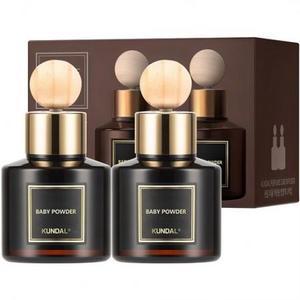쿤달 퍼퓸 차량용 디퓨저 75ml 2개 + 우드볼스틱 2개, 베이비파우더향, 1세트 o