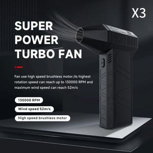 휴대용 브러시리스 모터, 3 세대 X3 강력한 송풍기, 미니 터보 제트 선풍기, 풍속 52 m/s, 산업용 덕트 선