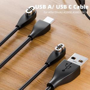 Aftershokz Aeropex AS800 S803 용 C 타입 USB 충전기 케이블 골전도 헤드폰 마그네틱 어댑터 샥스 OpenRun
