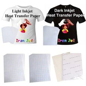 잉크젯 인쇄 열 전사 용지, A4 라이트 다크 코튼 천, 철 프레스 승화 5PCs