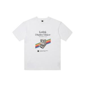 반팔티 XQC K3223LRS22WHT 디지털 레인보우 그래픽 세미오버핏 반팔티셔츠 WHITE
