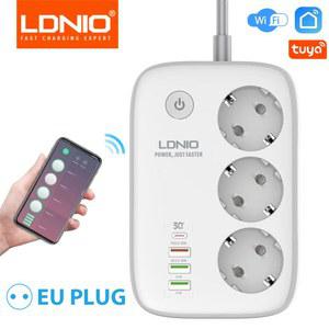 LDNIO 스마트플러그 멀티탭 EU 한국형플러그 4 USB 익스텐션 소켓, 3 콘센트 소켓 어댑터, 타이머 투야 스마트 라이프 앱 리모컨 와이파이 플러그 kr 변환 zigbee