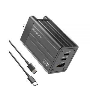 67W/65W USB C 충전기 타입 고속 충전 여행용 1.8m6피트 케이블이 있는 3포트 GaN i-휴대폰 아이패드 맥북