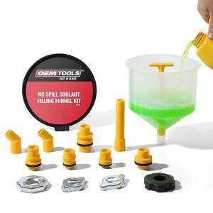 OEMTOOLS 87009 흘림 방지 냉각수 깔때기 키트 거의 범용 사용 가능 반투명 15피스 세트 쿨링 시스템 깔때