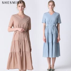 (SHESMISS)] 벨티드 레이어 셔링 원피스 (택가격  298000원)