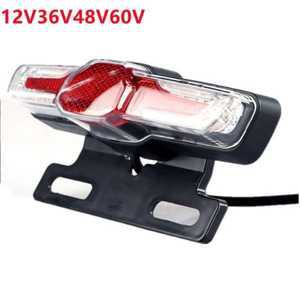 Ebike 브레이크 후미등 방향 지시등 후방 랙 램프 LED 전기 자전거 조명 부품 12V 36V-60V