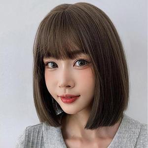 [JHQS7NPD_4B]비타리토 단발머리 통가발 32cm 올리브브라운