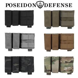 TACGEAR FAST 9mm + 5.56 트리플 매거진 파우치 Mag 캐리어 Molle Belt Ammo Holster for 권총 손 총 AR M4
