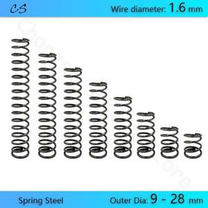 5Pcs 1.6mm 압축 스프링 와이어 파이 9 10 - 28mm 길이