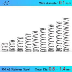 10PCS 0.1mm 압축 스프링 304 A2 스테인레스 와이어 파이 1 길이 5 25mm