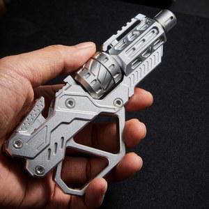 EDC QT 3000 리볼버 플립 푸시 슬라이더 건 텔레스코픽 접이식 감압 피젯 스피너 스트레스 해소 금속 손가락 끝 자이로