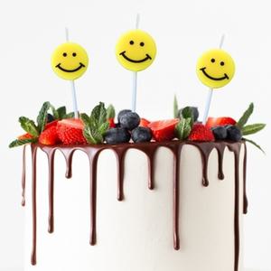 파티초 (5개입) 케이크초 해피파티 생일 생일파티용품 초 스마일초